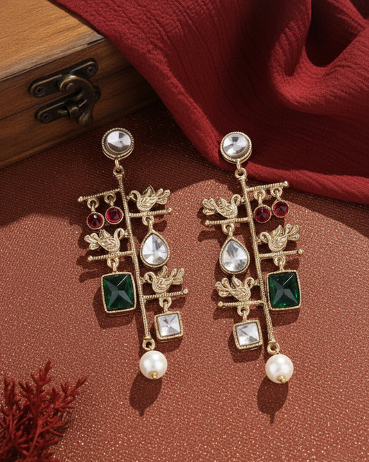 Green Mohana Designer Peacock Earring