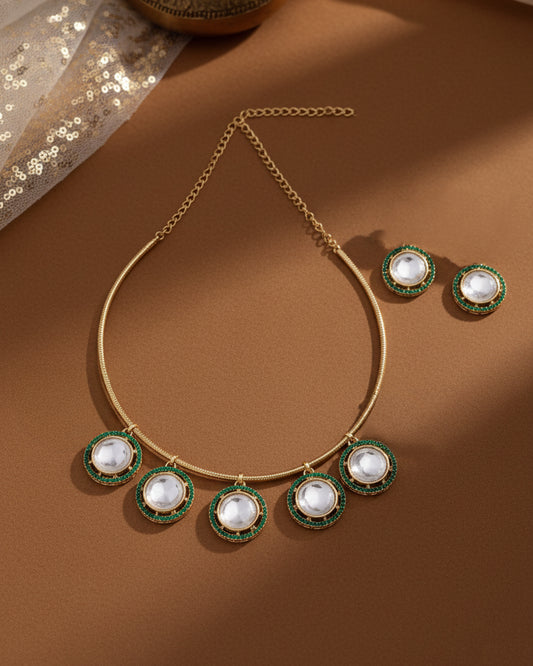 Green Zaymir Hasli Necklace Set