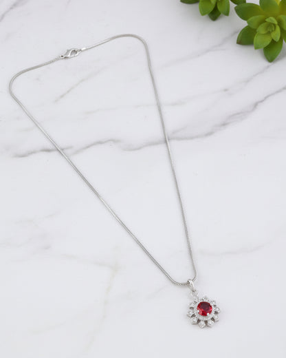Red Zeliana AD Pendant Necklace