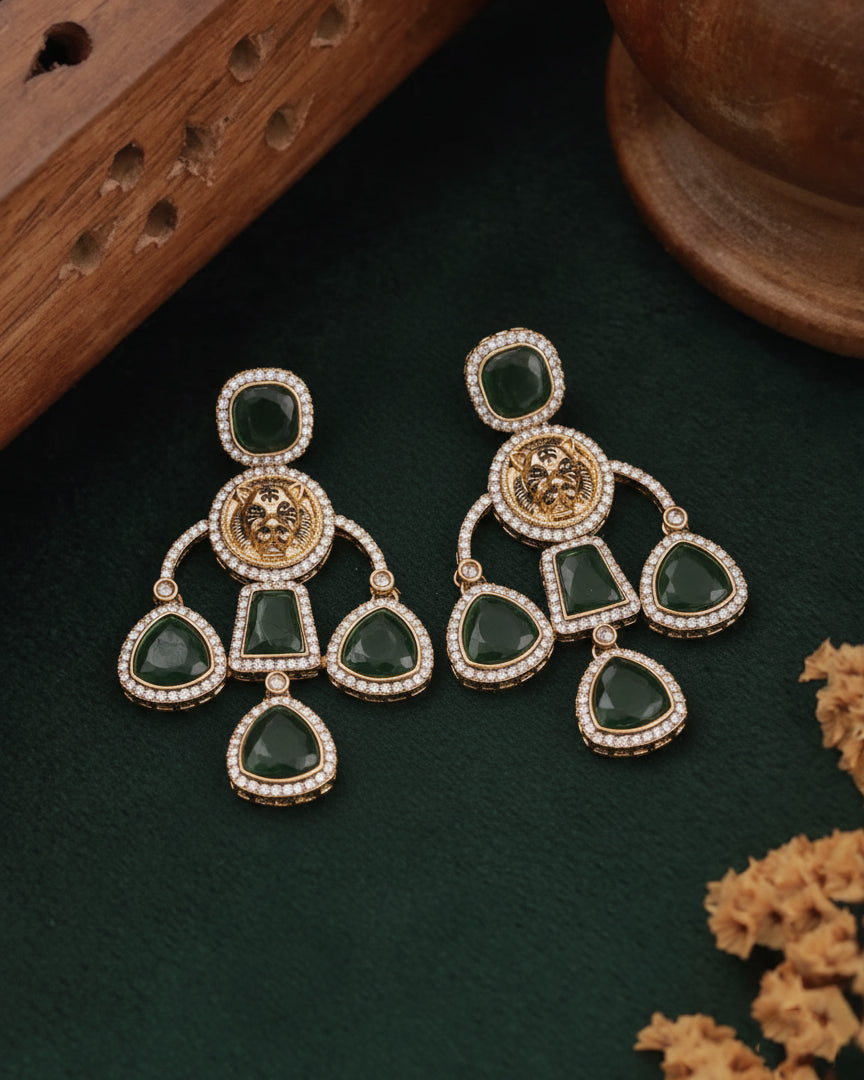 Anaya Green Sabya Designer Earring