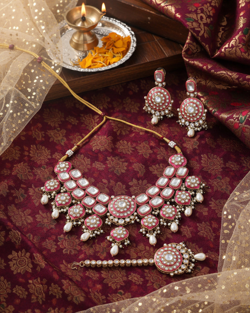 Danya Meenakari NeckSet With Earrings