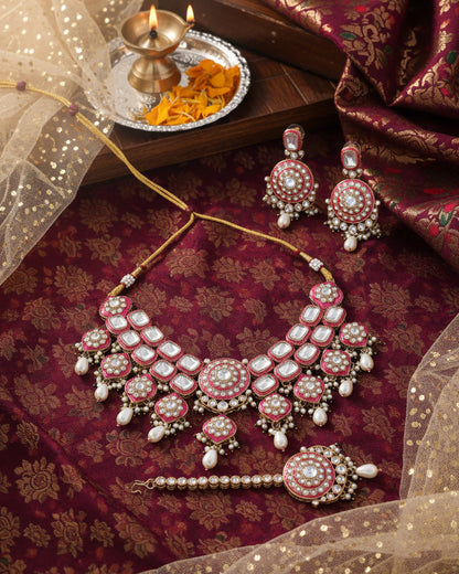 Danya Meenakari NeckSet With Earrings