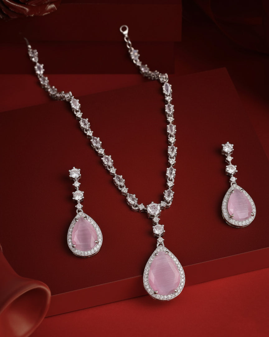 Blush Elysia AD Pendant Necklace Set