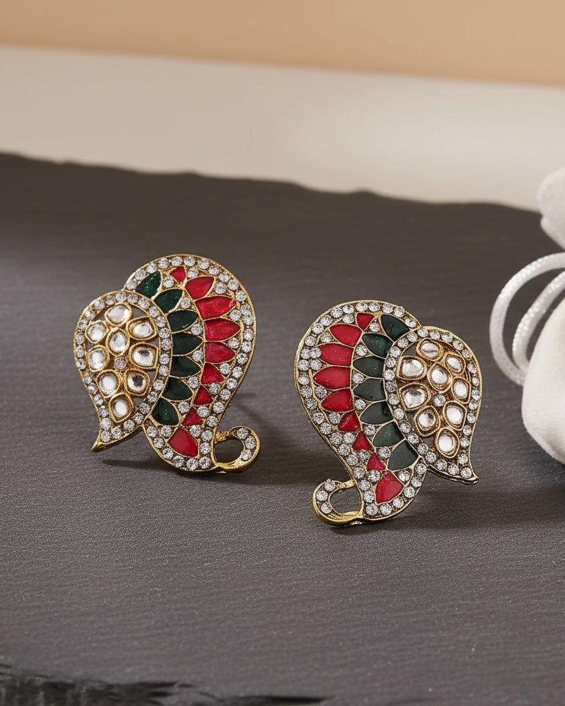 Pink Green Urfi Stud