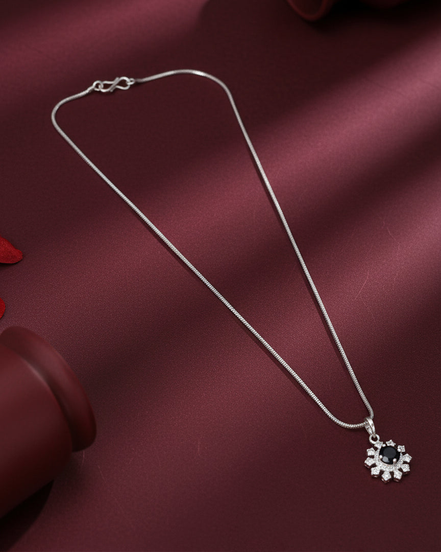 Black Zeliana AD Pendant Necklace