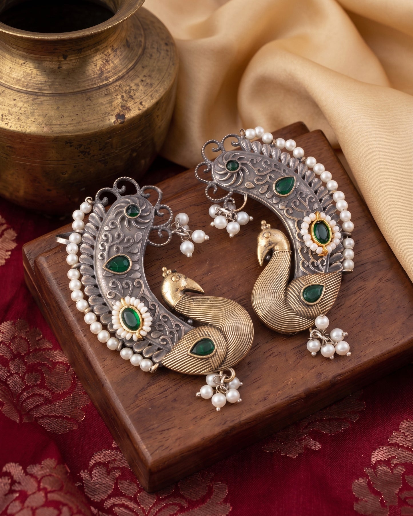 Green Uraisha Designer Ear Cuff Earring