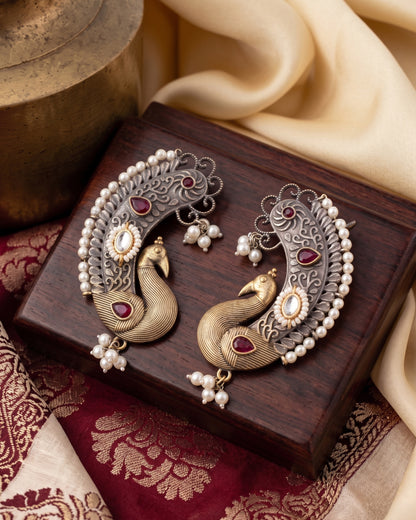 Ruby White Uraisha Designer Ear Cuff Earring