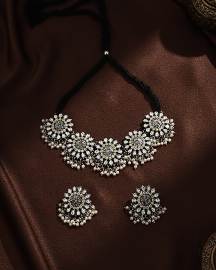 Silver Ronit Necklace & Earrings Set