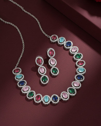 Multi Chloe AD Necklace Set
