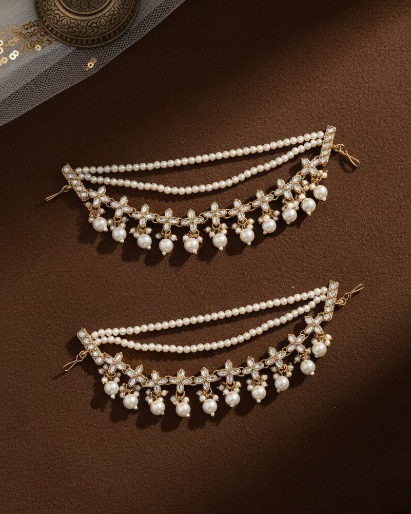 Ariva Kundan Kaan Chain Pair