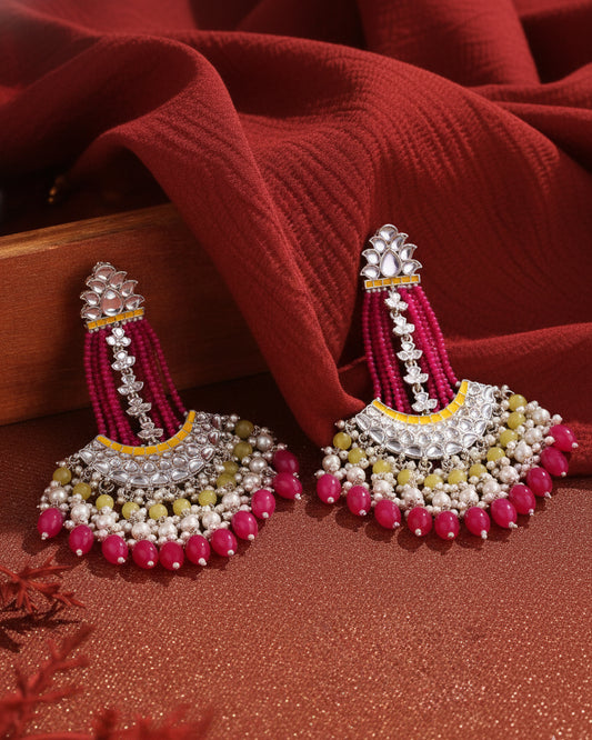 Pink Yellow Ishreet Chandbali