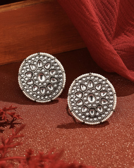 Black Sanya Kundan Studs