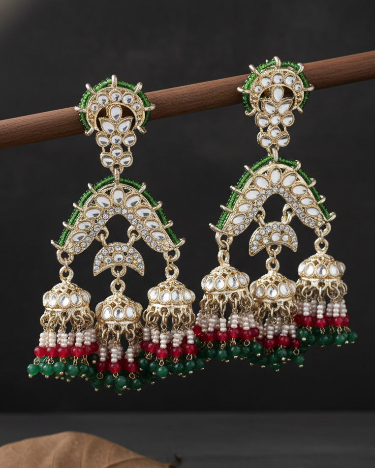 Green Prabhnoor Jhumka
