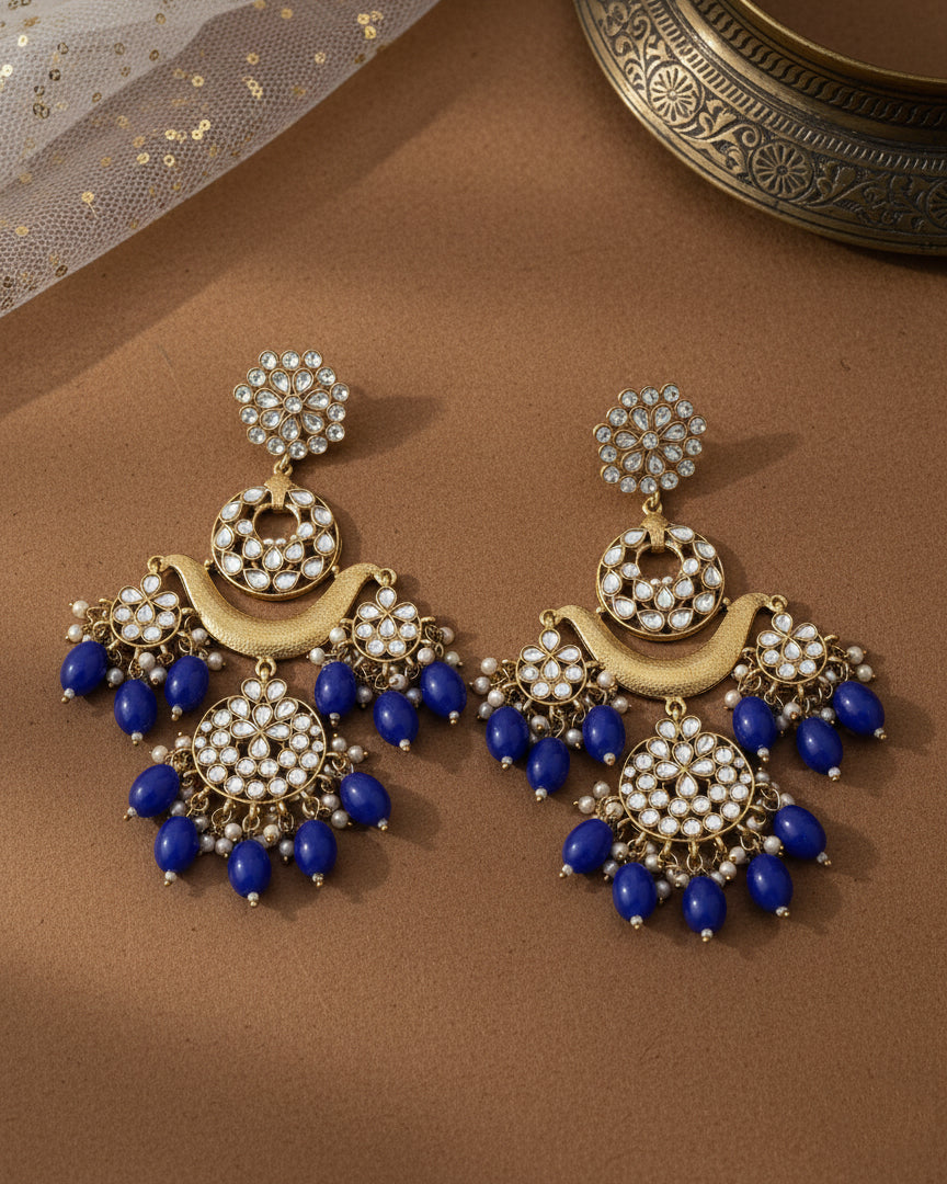 Blue Aishwarya Chandbali