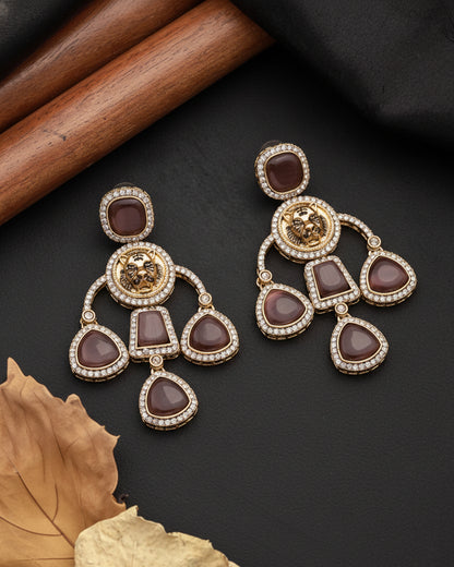 Anaya Wine Sabya Designer Earring
