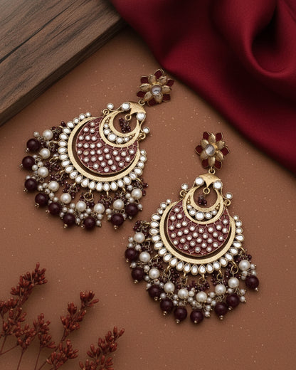 Maroon Nazma Chandbali