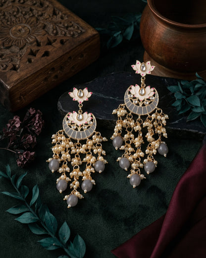 Grey Roohi Designer Earring