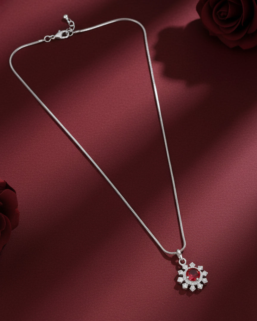 Red Zeliana AD Pendant Necklace