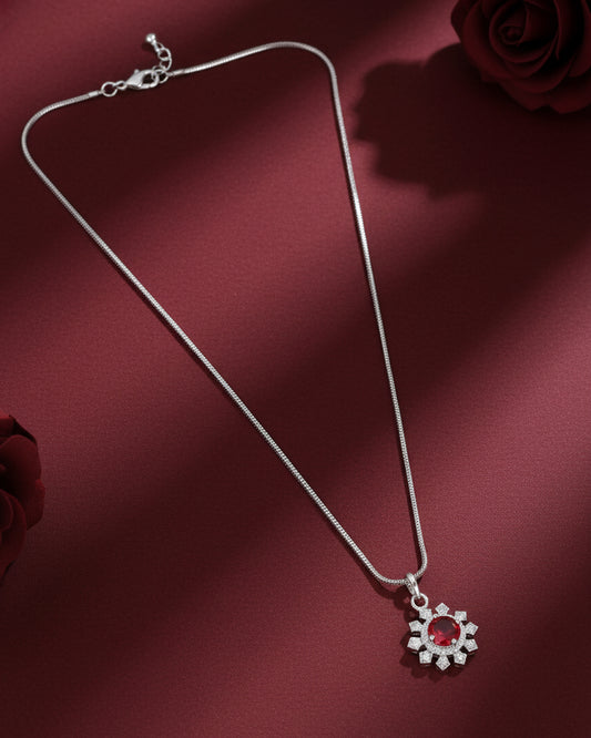 Red Zeliana AD Pendant Necklace