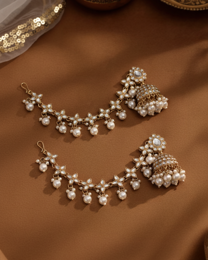 Aditi Bahubali Jhumki Earring with Kaan Chain