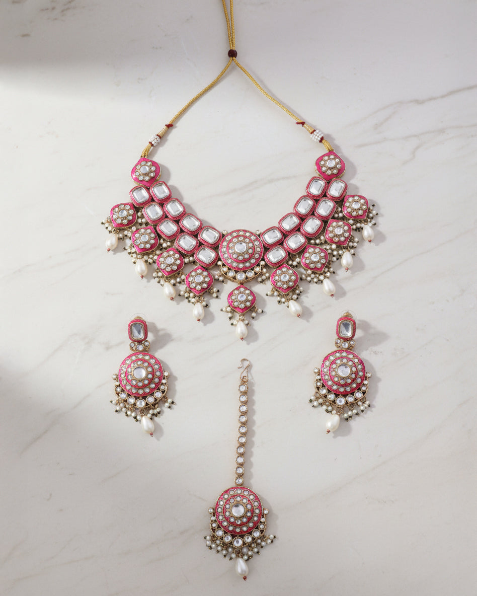 Danya Meenakari NeckSet With Earrings