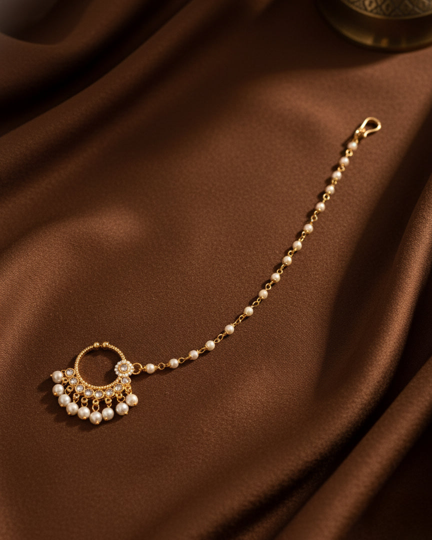 Pearl Kishvar Nath Non Pierced Nose Ring