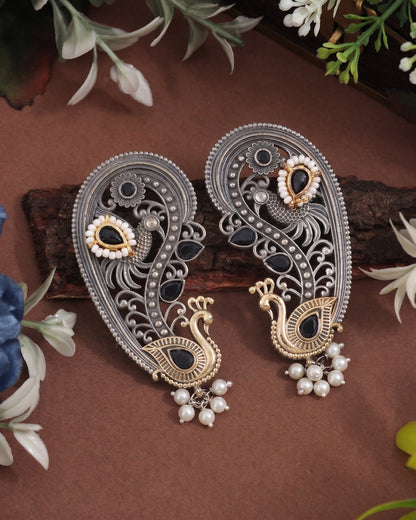 Black Aishra Designer Ear Cuff Earring