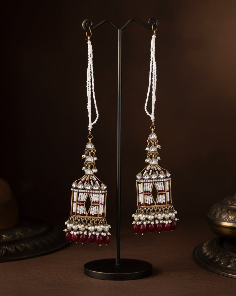 Red Agastya Designer Earring with Sahara