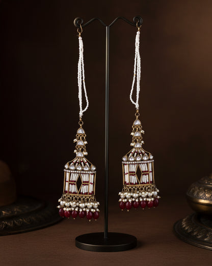 Red Agastya Designer Earring with Sahara