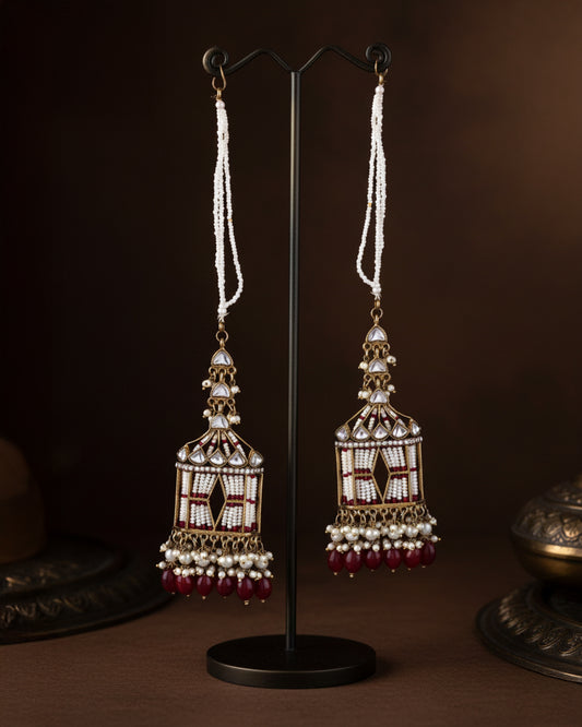 Red Agastya Designer Earring with Sahara