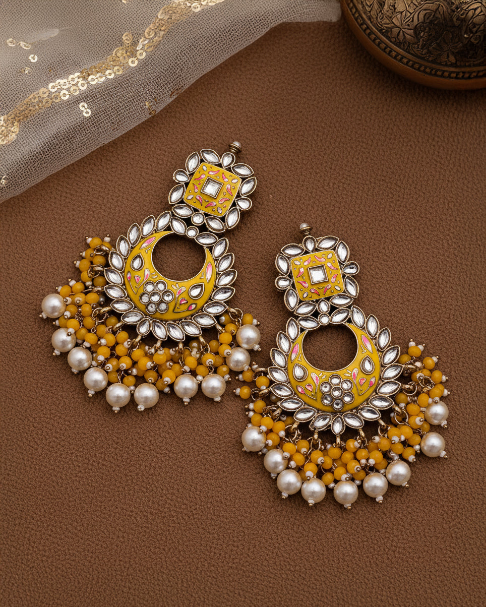 Yellow Anisha Chandbali