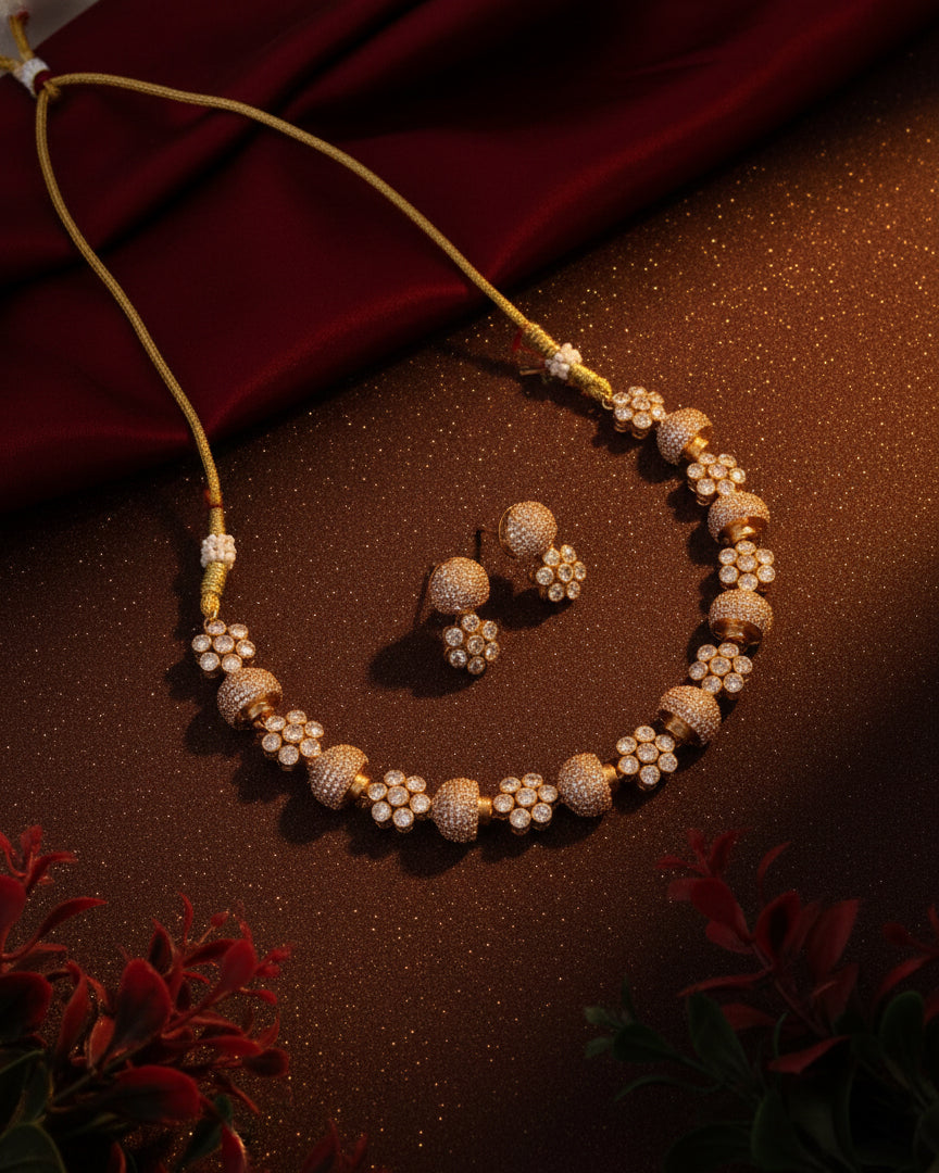 Blush Irina Premium Polki Zircone Necklace