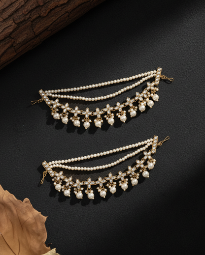 Ariva Kundan Kaan Chain Pair