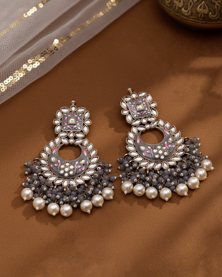 Grey Anisha Chandbali