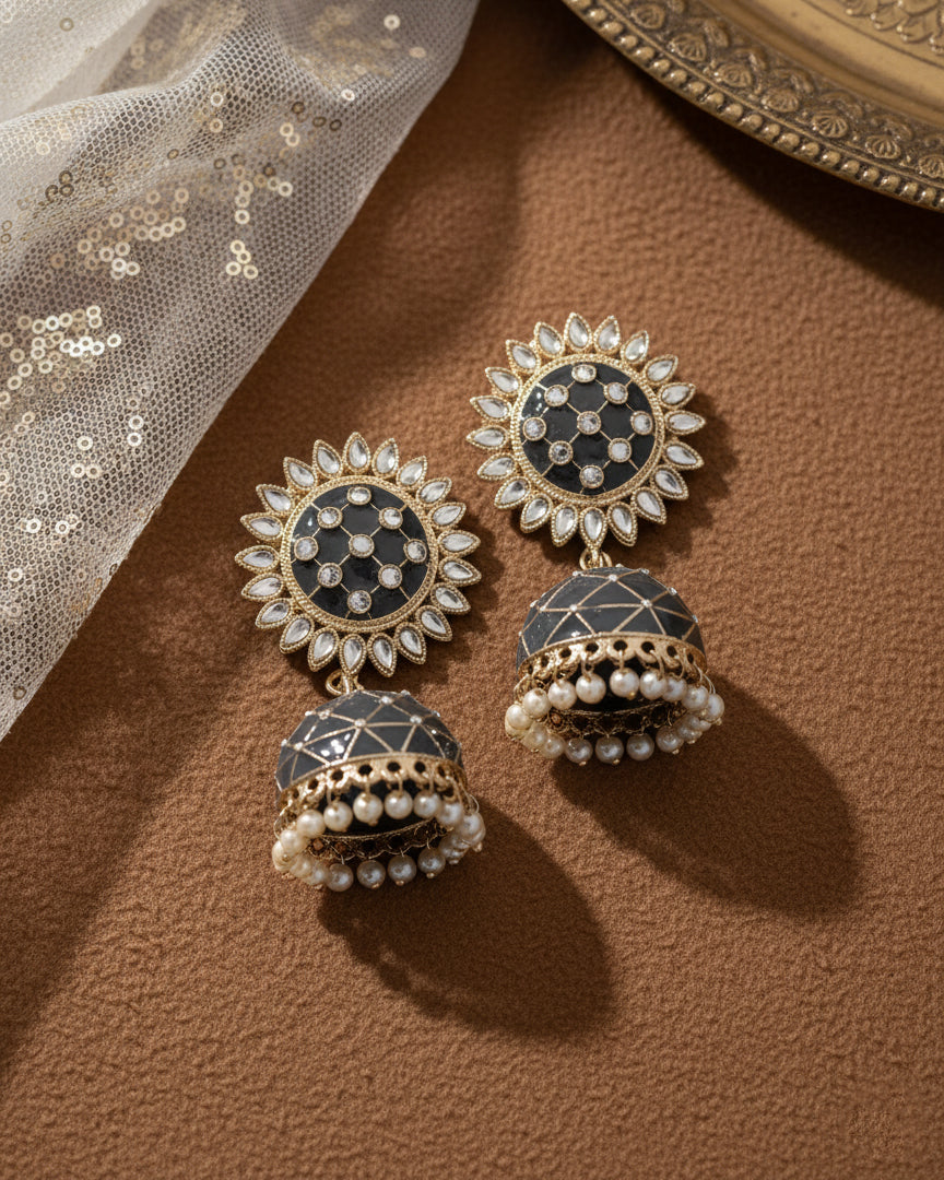 Grey Tanu Meena Jhumka