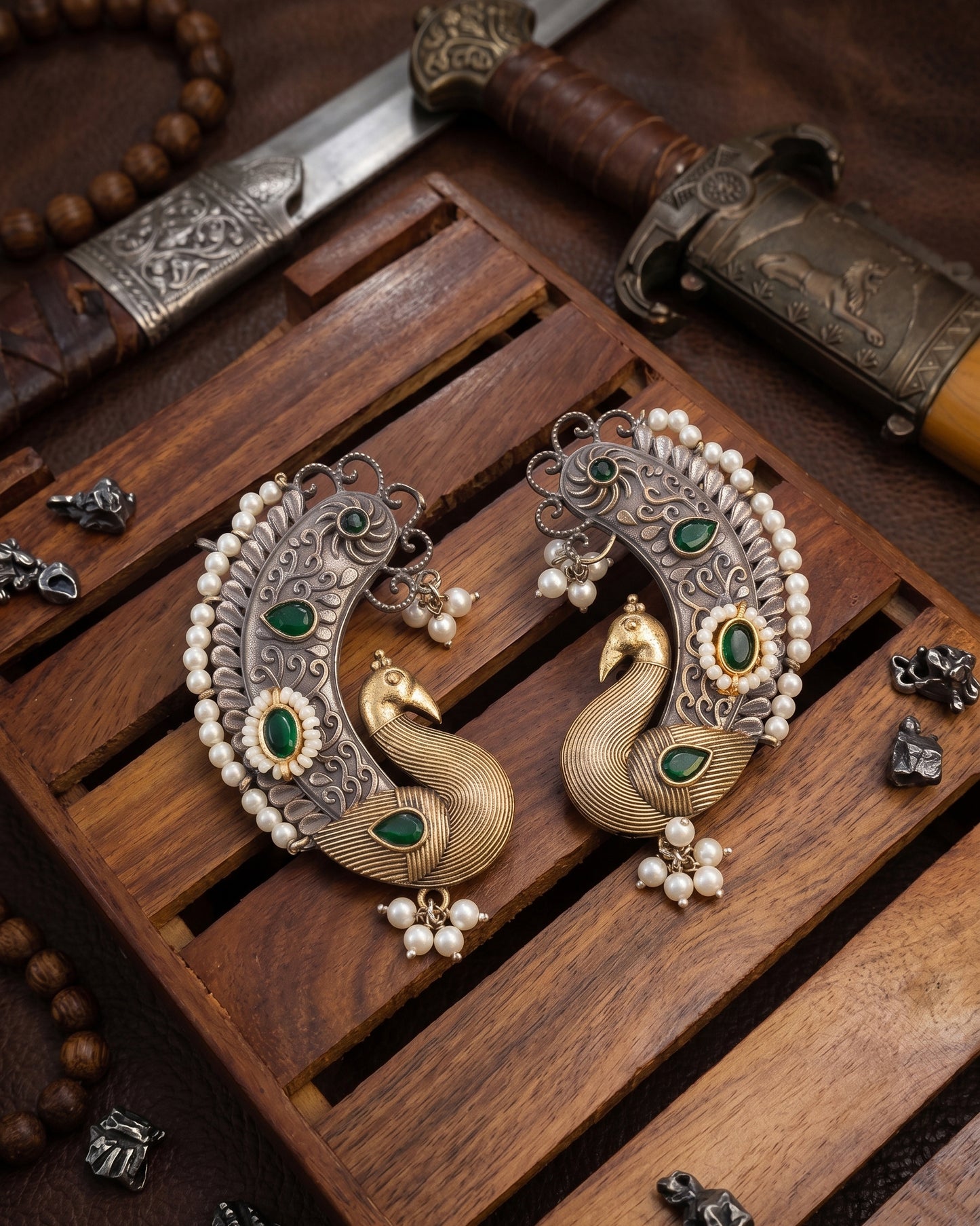 Green Uraisha Designer Ear Cuff Earring