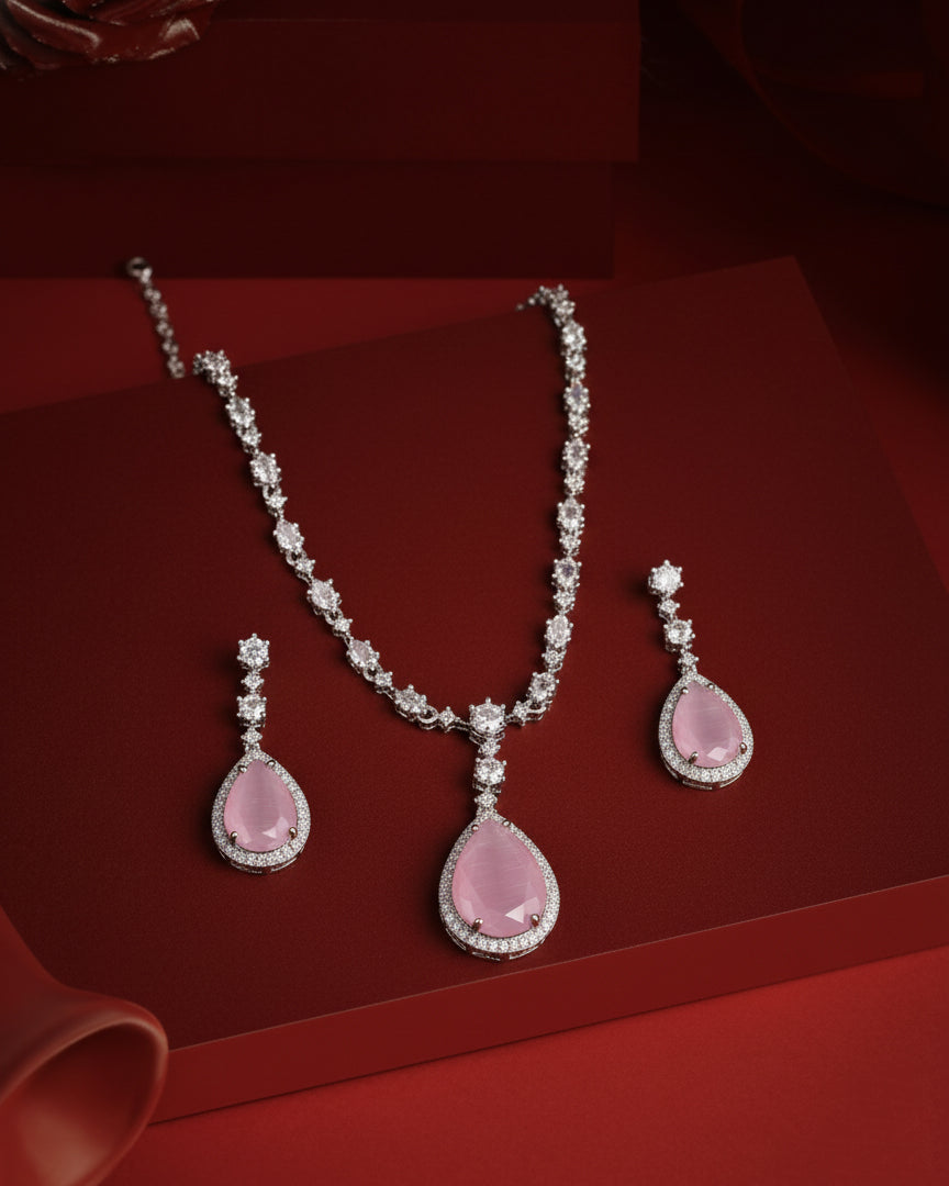 Blush Elysia AD Pendant Necklace Set