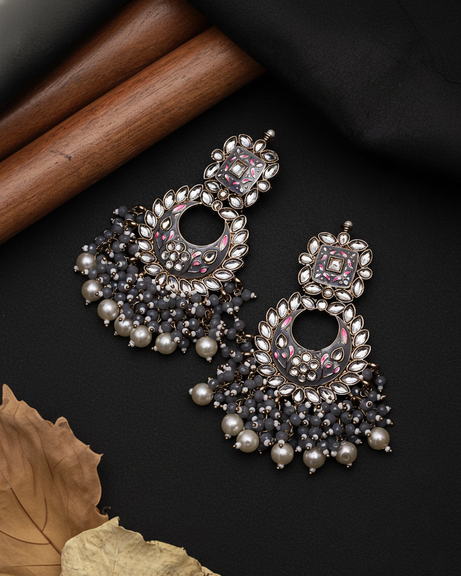 Grey Anisha Chandbali