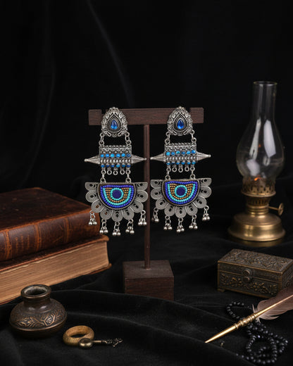 Mihir Oxidised Jhumka Earrings