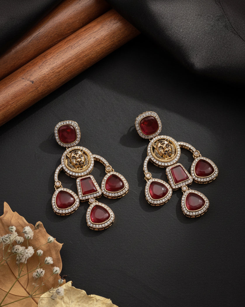 Ruby Sabya Designer Earring