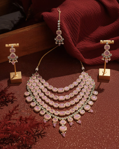 Blush Parineeti Wedding Necklace Set - Gold
