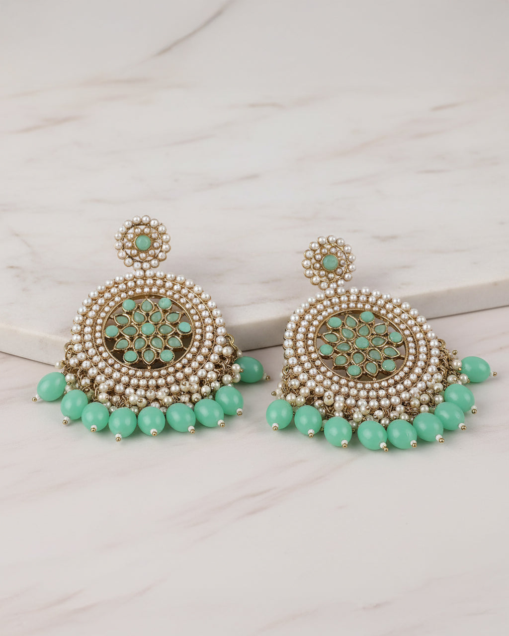 Mint Green Damini Chandbali