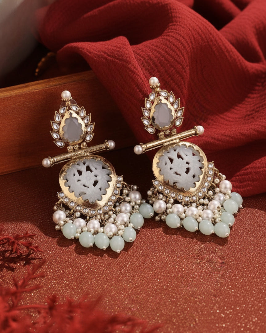 Mint Green Sohum Chandbali