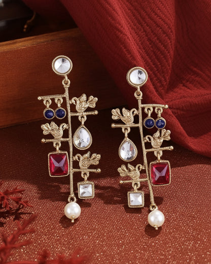 Pink Mohana Designer Peacock Earring