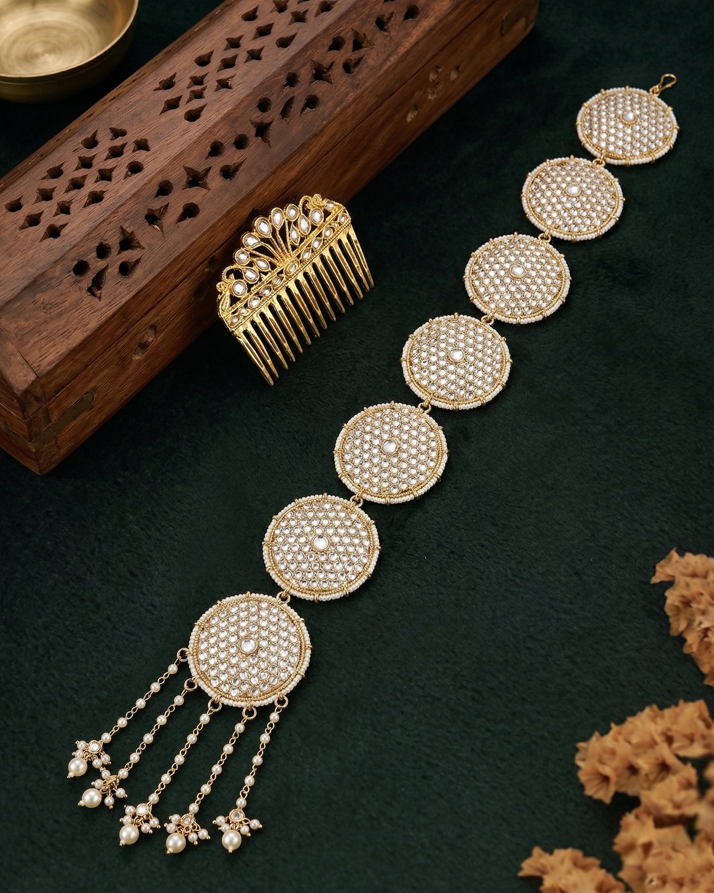 Pearl Abhira Head Chain Bridal Jewellery