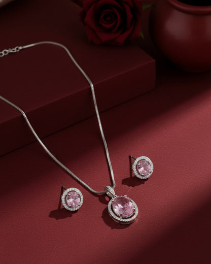 Crystal Blush Clarissa AD Pendant Necklace Set