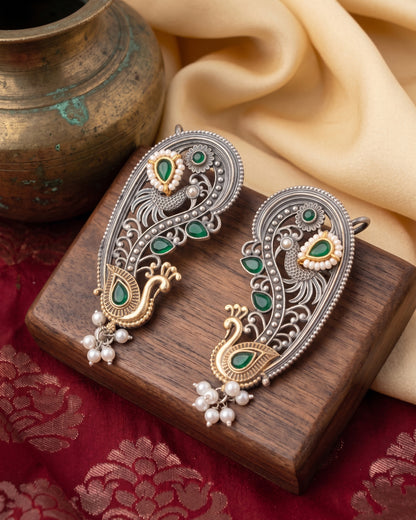 Green Aishra Designer Ear Cuff Earring