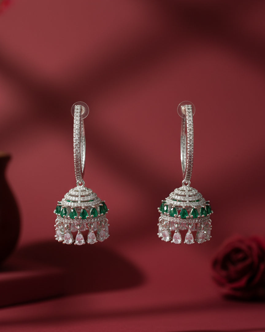 Emerald Catelyn AD Hoop Earrings