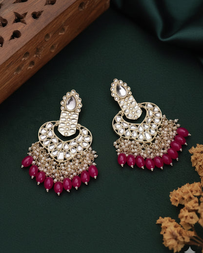 Dark Pink Neena Chandbali