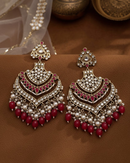 Dark Pink Barkha Chandbali